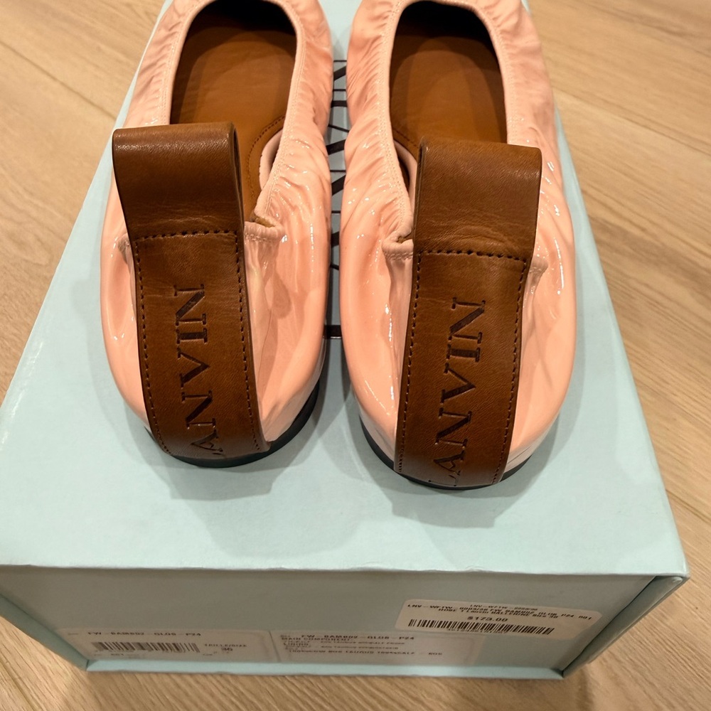 Lanvin Blush Pink Leather Flats - Picture 4 of 5